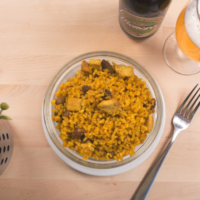 Arròs amb pollastre al curri